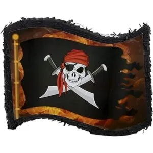 Piñata pequeña con bandera pirata para fiesta de_6