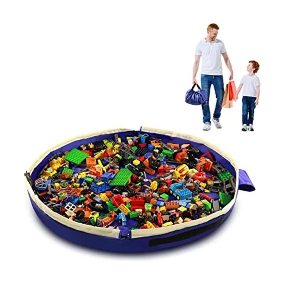 Bolsa de almacenamiento de juguetes con cordón para Lego_1