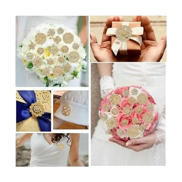MEEDOZ Broches de ramo de boda para mujer 36 piezas de_6