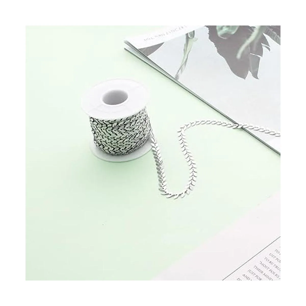 UMAOKANG Cadena de eslabones de acero inoxidable de plata_7