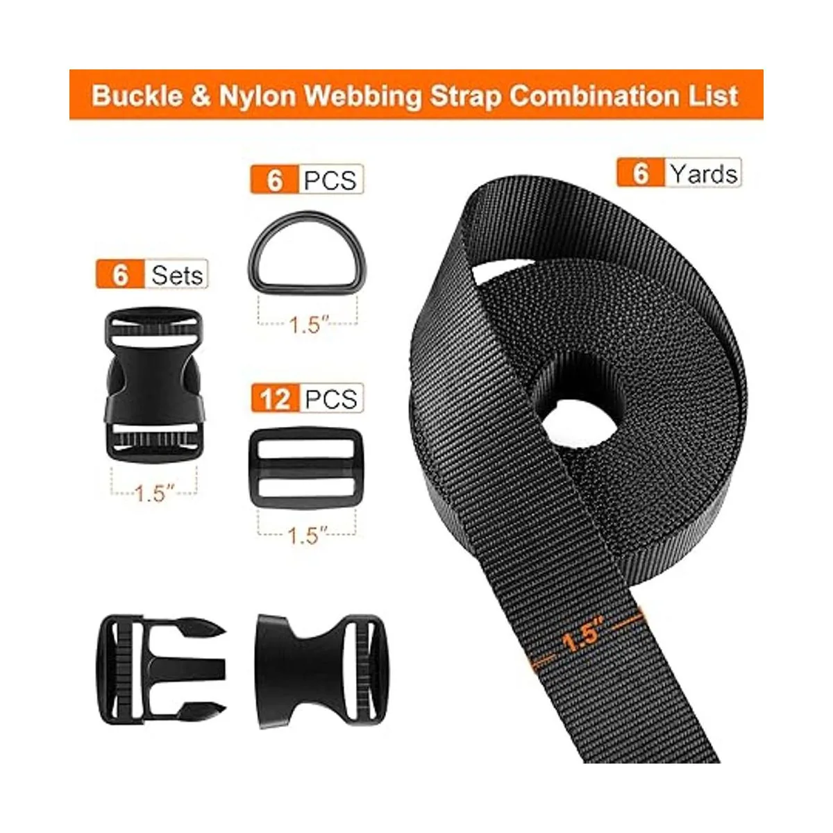 Juego de correas de hebillas de 112 pulgadas correas de_2