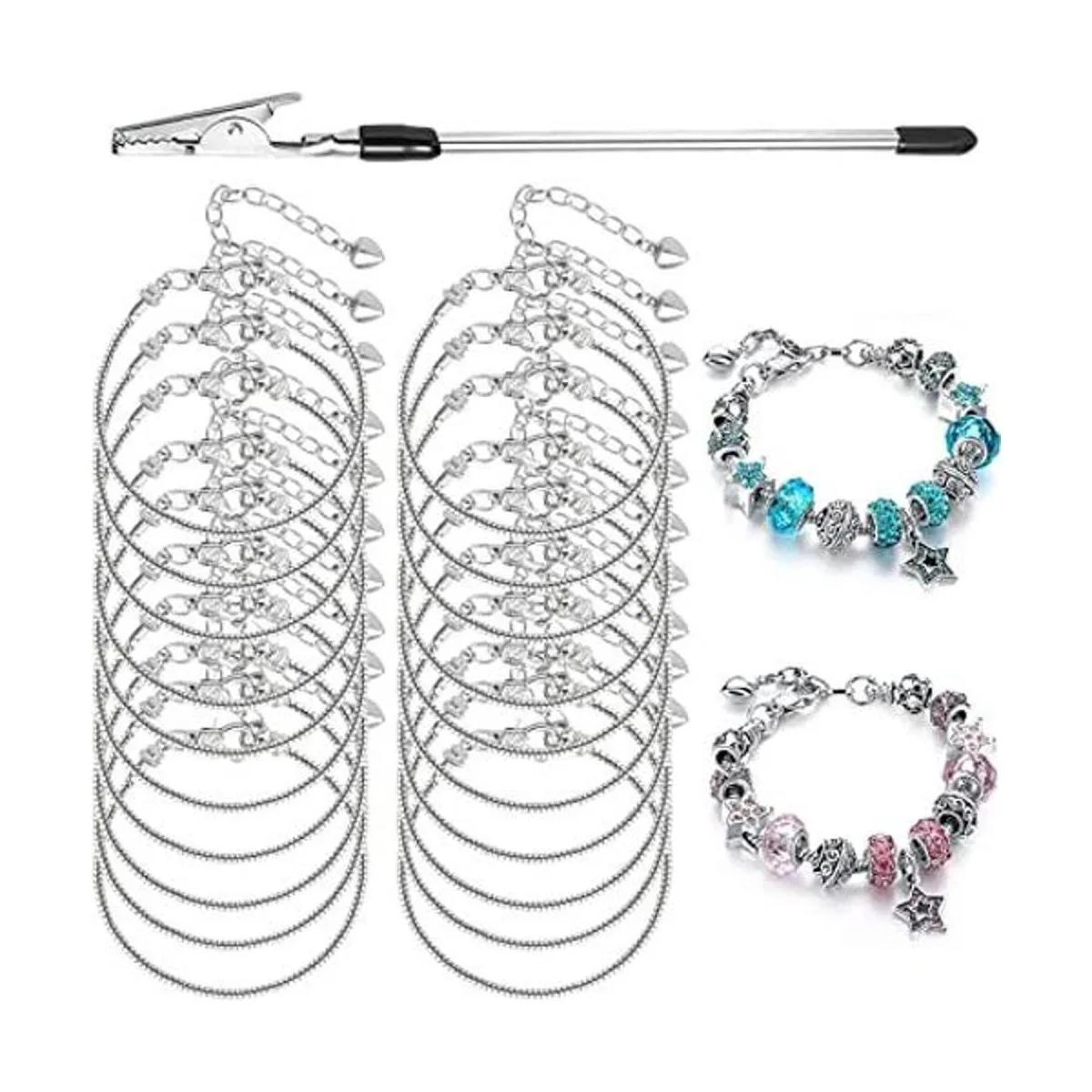 Pulsera con dije de cadena de serpiente con pulsera_1