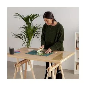 Elan Tapete de corte A3 verde tapete de 5 capas tapete_6