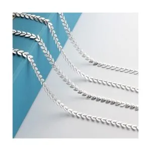 UMAOKANG Cadena de eslabones de acero inoxidable de plata_2