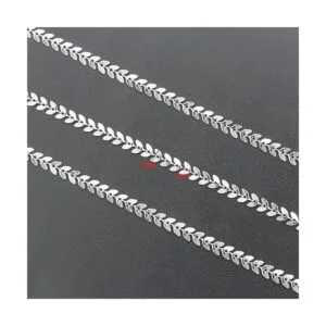 UMAOKANG Cadena de eslabones de acero inoxidable de plata_4