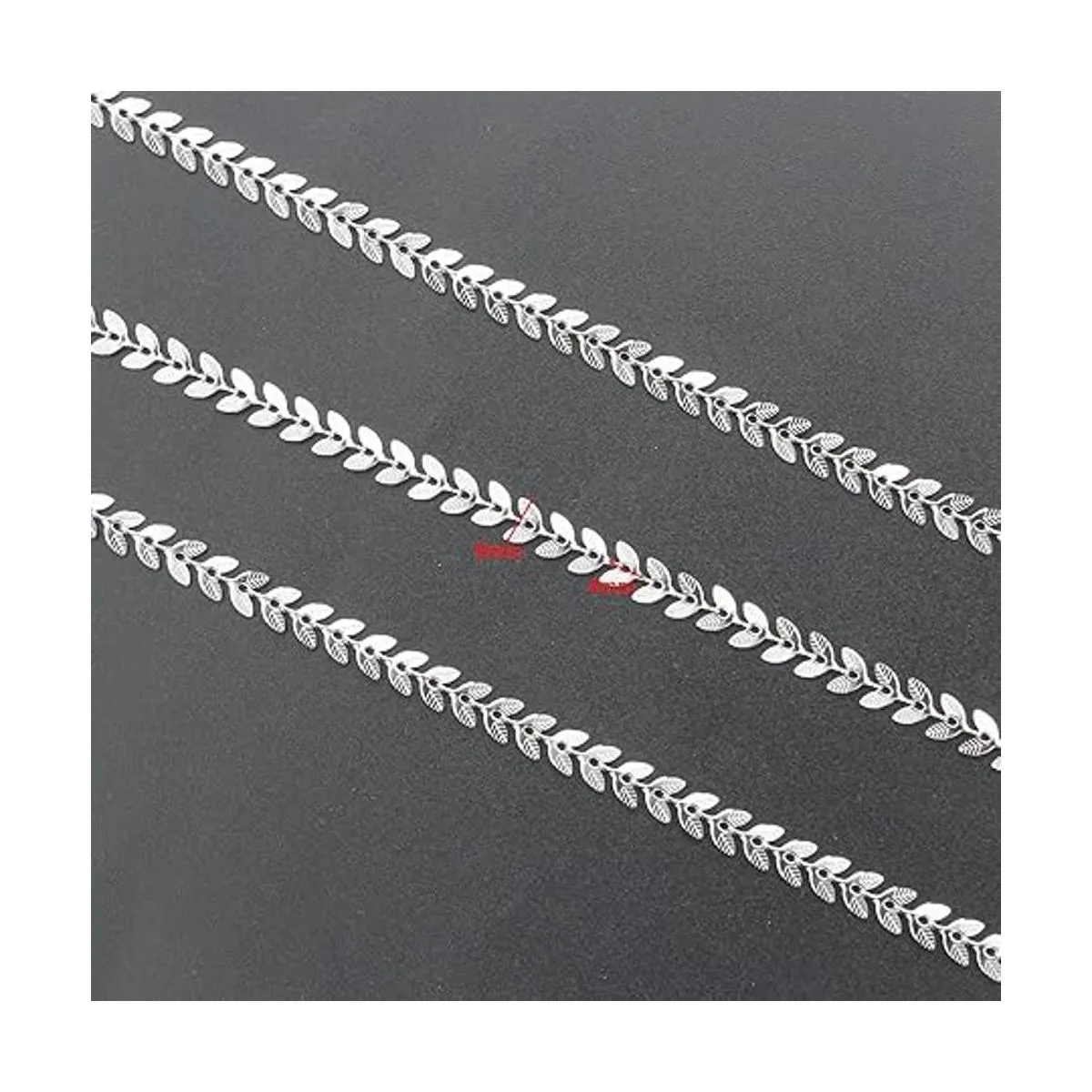 UMAOKANG Cadena de eslabones de acero inoxidable de plata_4