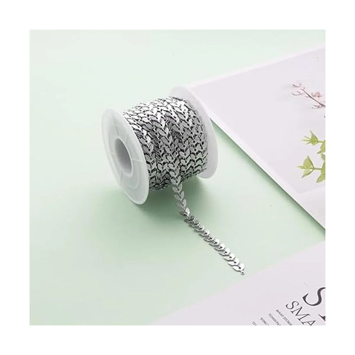 UMAOKANG Cadena de eslabones de acero inoxidable de plata_3