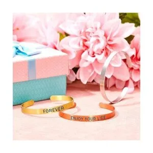 Pulsera de latón de aluminio en blanco con estampado de_7