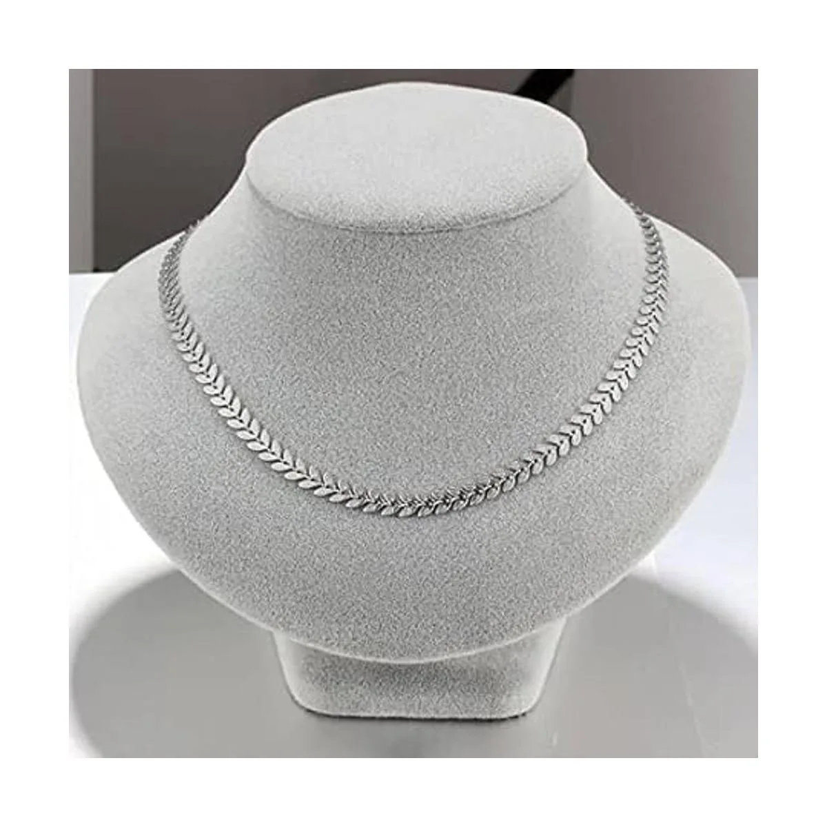 UMAOKANG Cadena de eslabones de acero inoxidable de plata_6