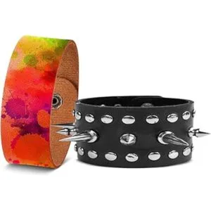 Weewooday Pulsera de cuero liso para manualidades_5