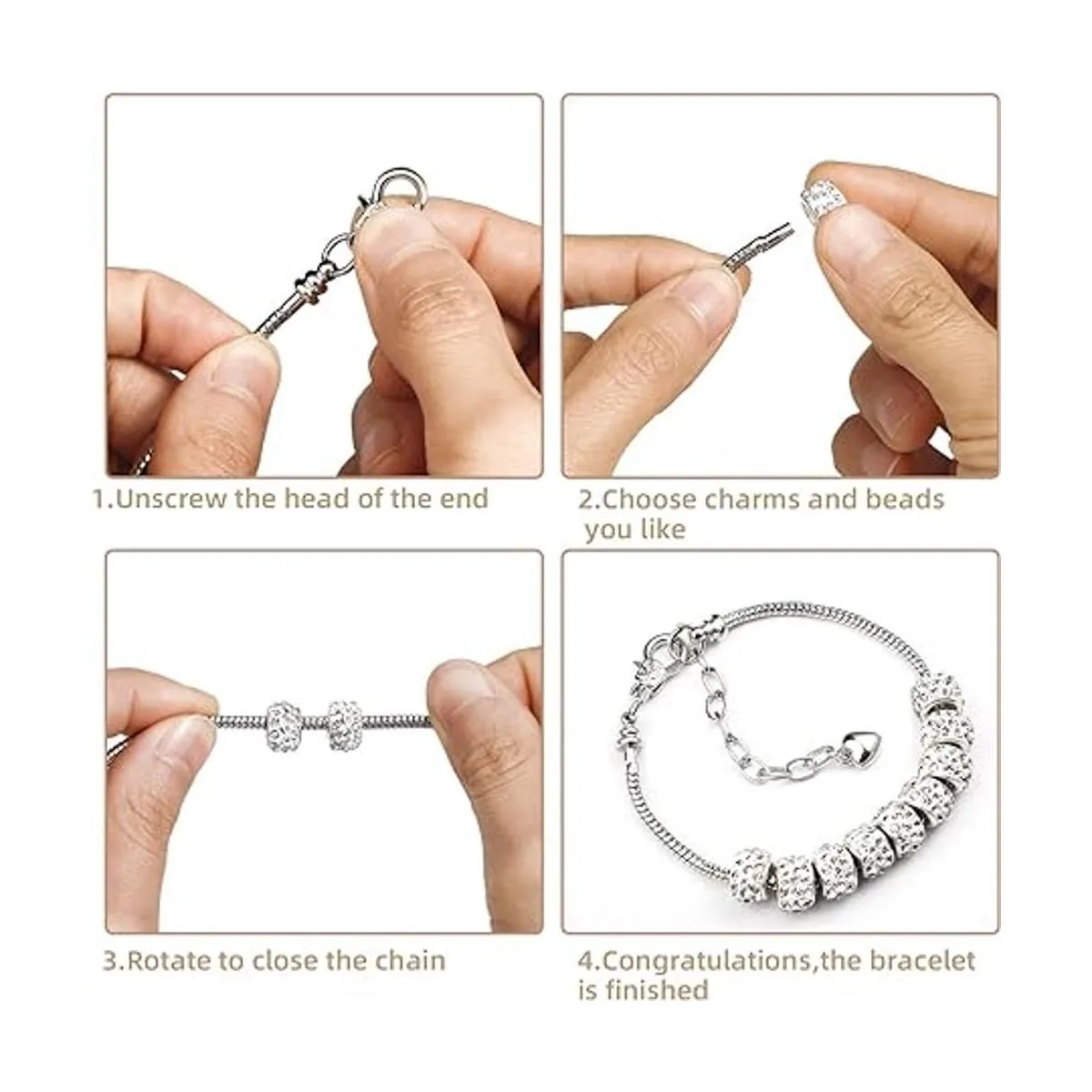 Pulsera con dije de cadena de serpiente con pulsera_4