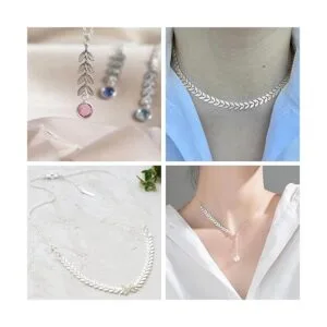 UMAOKANG Cadena de eslabones de acero inoxidable de plata_5