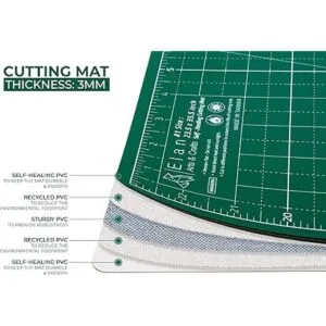 Elan Tapete de corte A3 verde tapete de 5 capas tapete_4