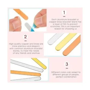 Pulsera de latón de aluminio en blanco con estampado de_4