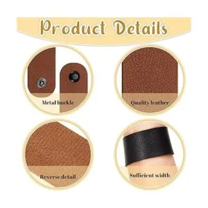 Weewooday Pulsera de cuero liso para manualidades_4