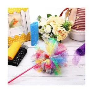 12 rollos de tul con purpurina de arcoíris de 6 x 10_7