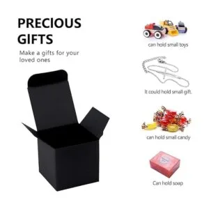 NIGNYA Cajas de regalo negras de 2 x 2 pulgadas paquete_4