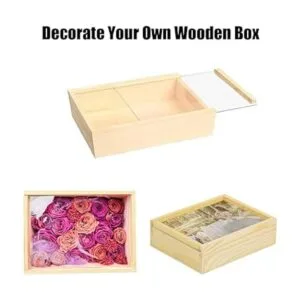 YCOSAN Paquete de 6 cajas de regalo de madera con tapa_5