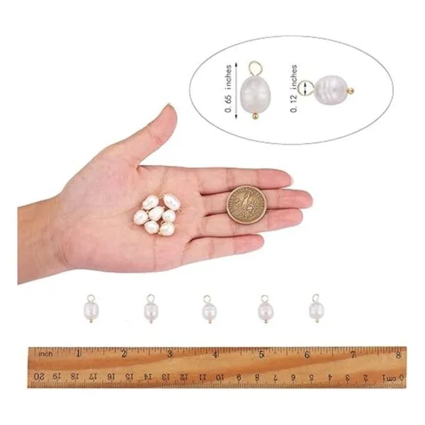 COGCHARGER 50 piezas de dije de perlas de agua dulce dije_2