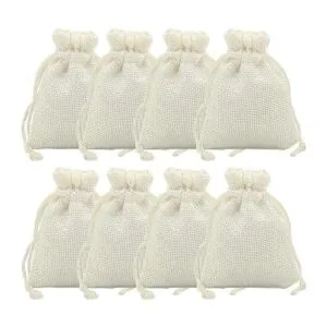 50 bolsas de regalo de arpillera con cordón bolsas de_1