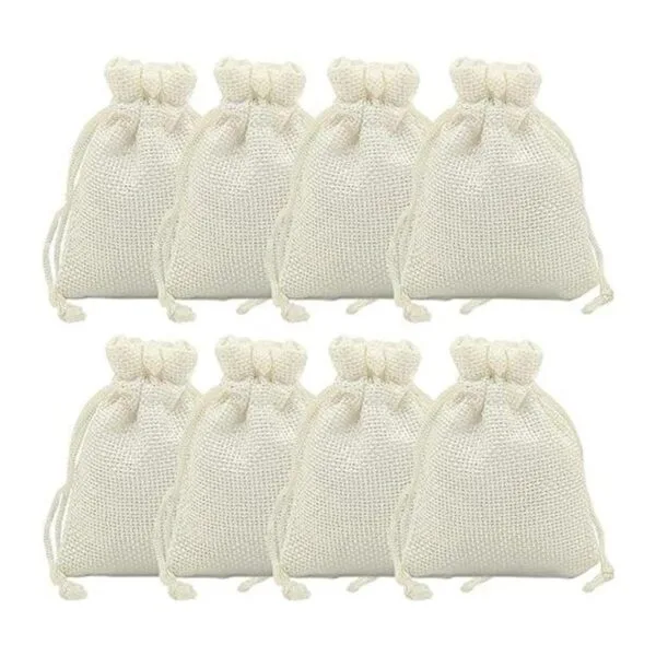 50 bolsas de regalo de arpillera con cordón bolsas de_1