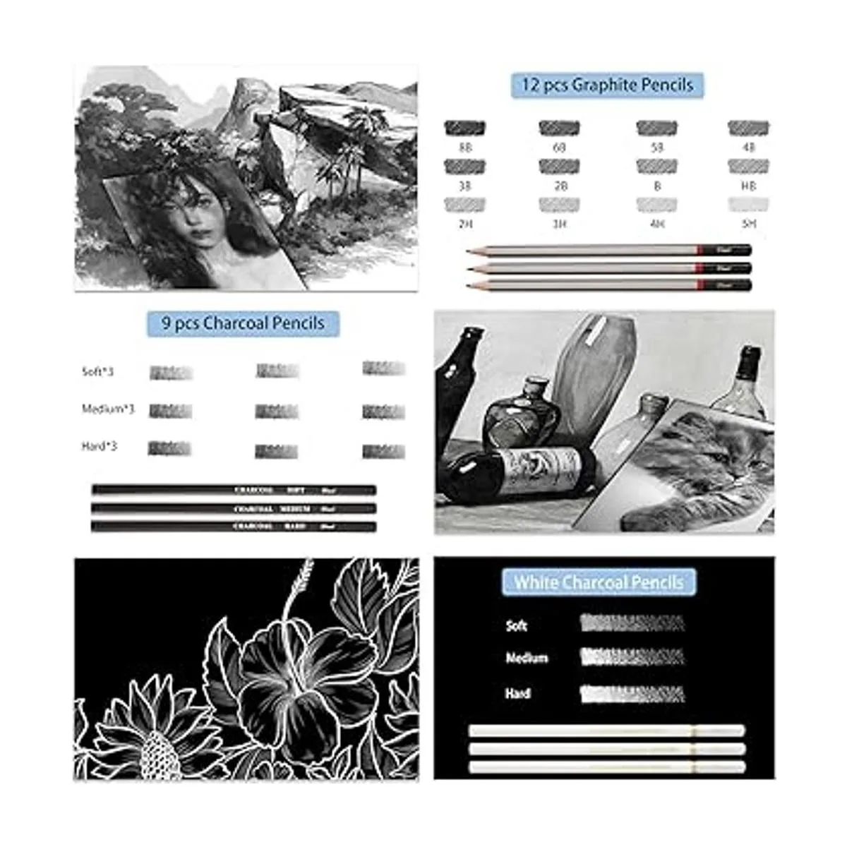 Tioucd 73 Pcs Drawing Kit Professional Art Supplies_4