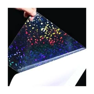 Papel adhesivo holográfico transparente de vidrio roto de_2