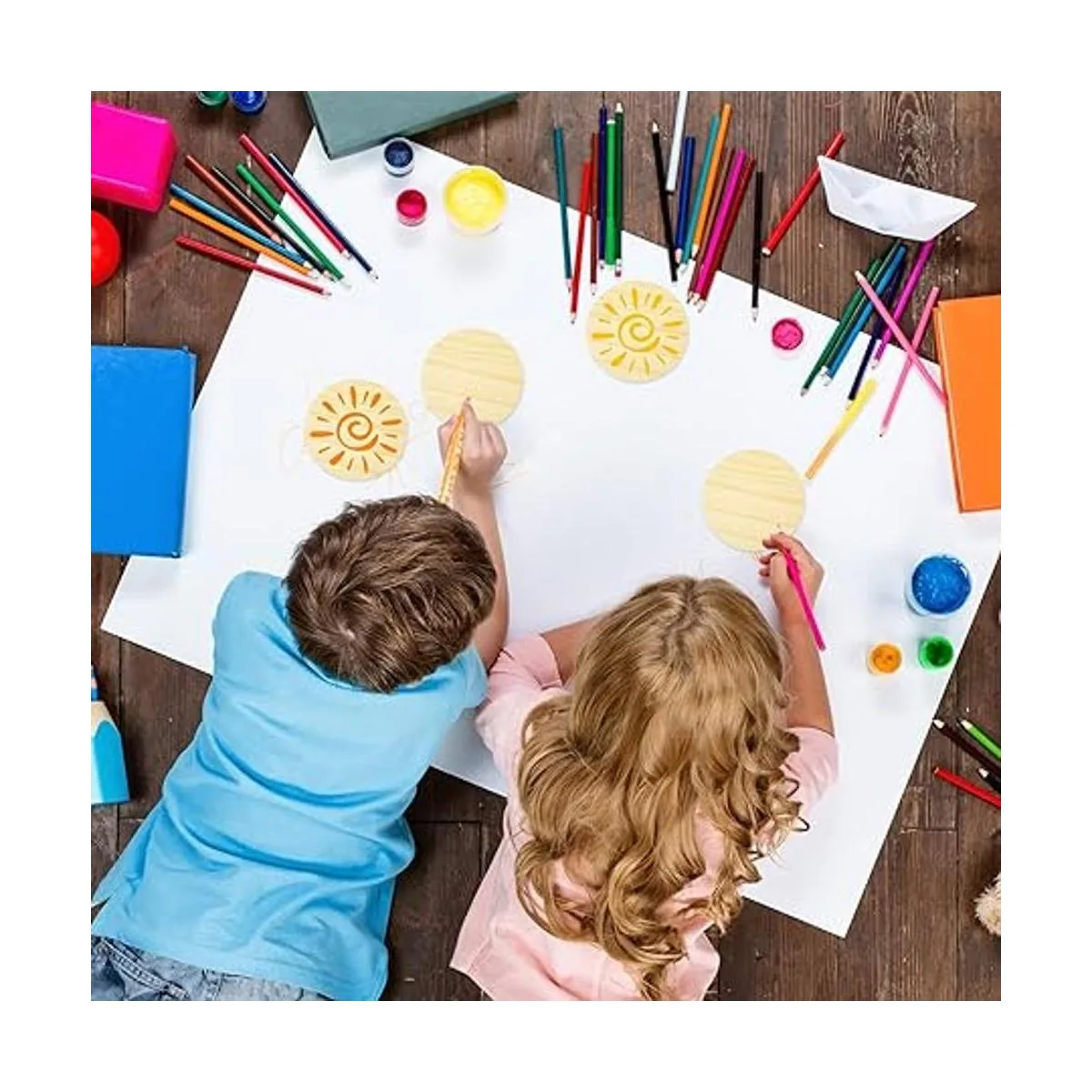 4 placas redondas de madera para manualidades base de_5