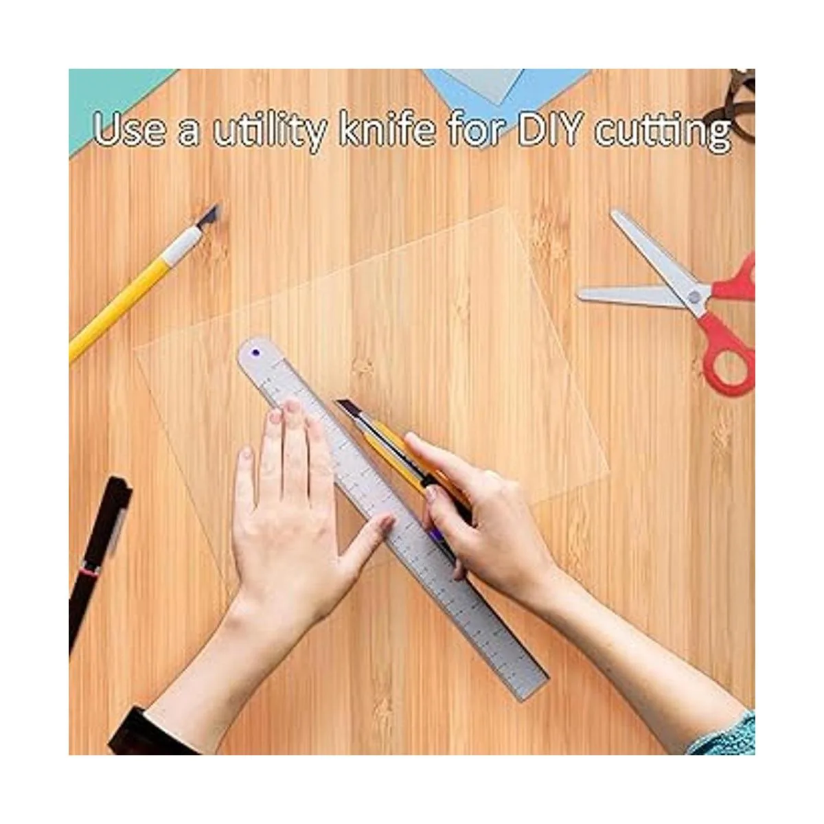 40 hojas de acrílico de plástico transparente con papel_6