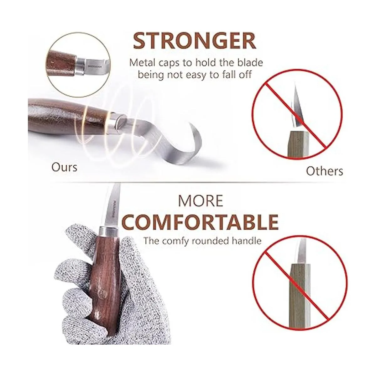 Kit de cuchillos de madera para principiantes juego de_5