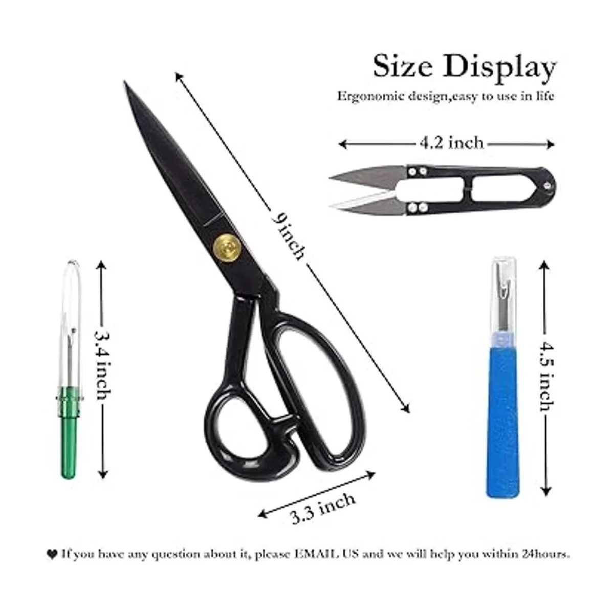 BIHRTC Tijeras de tela profesionales de 9 pulgadas_4