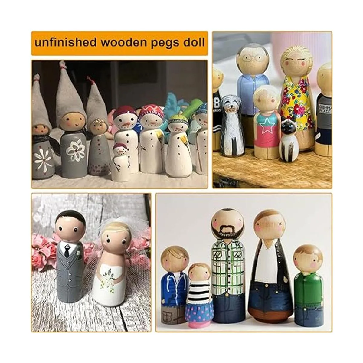 100 muñecas de madera con clavijas de madera sin terminar_4