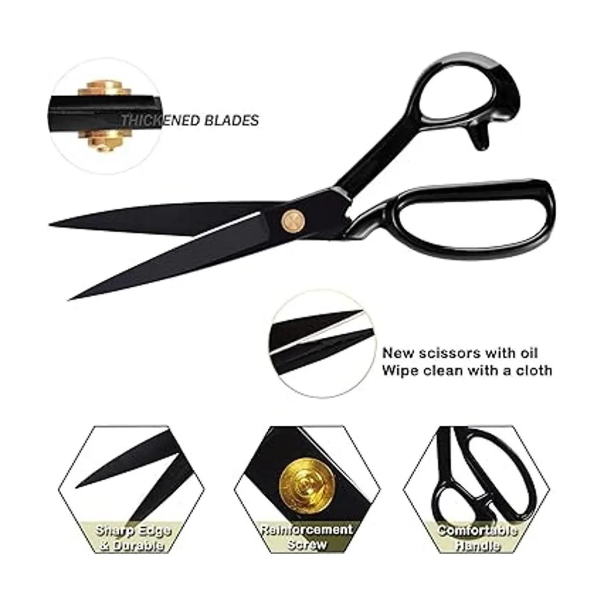 BIHRTC Tijeras de tela profesionales de 9 pulgadas_2