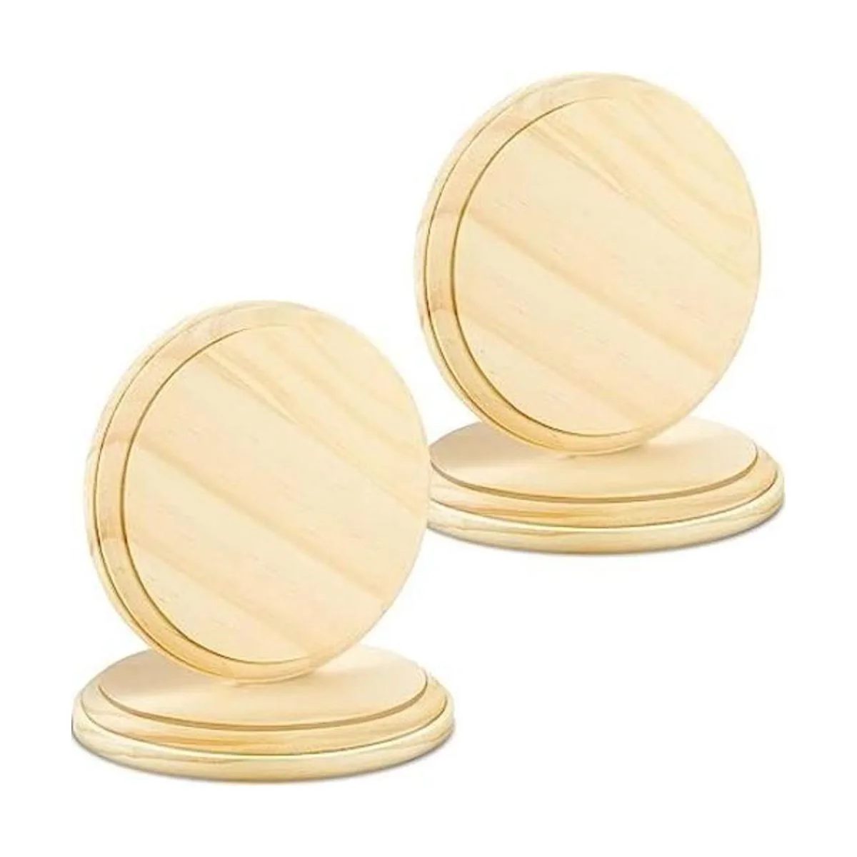 4 placas redondas de madera para manualidades base de_1