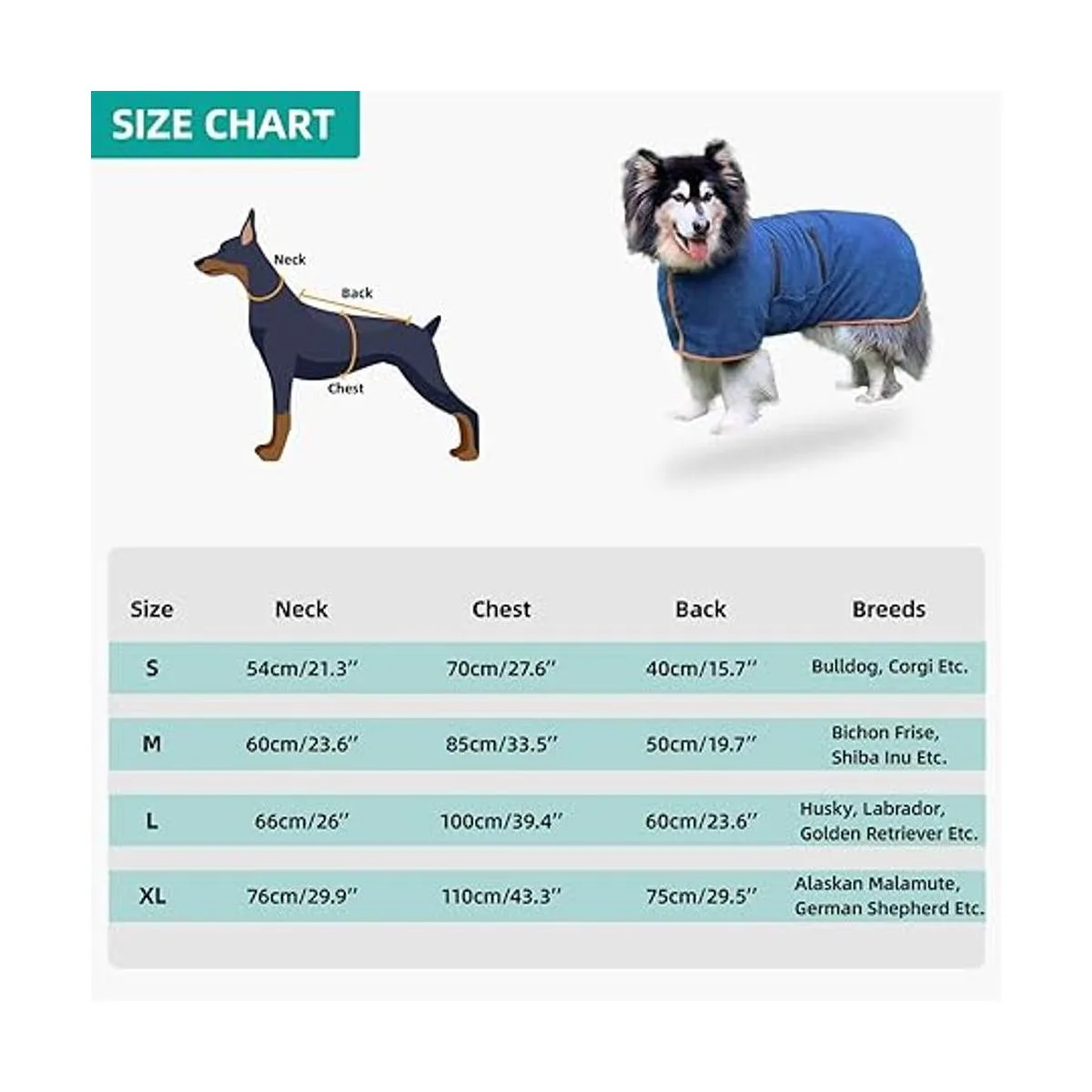 Toalla de baño para perros de secado rápido tela de_5