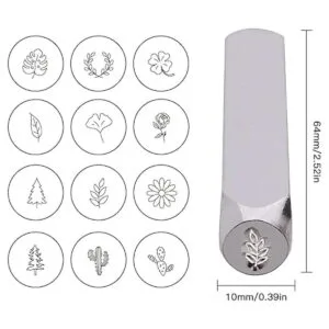 Tlimus Juego de 12 sellos de metal con diseño de plantas_2