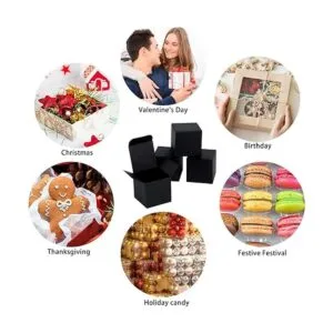 NIGNYA Cajas de regalo negras de 2 x 2 pulgadas paquete_5