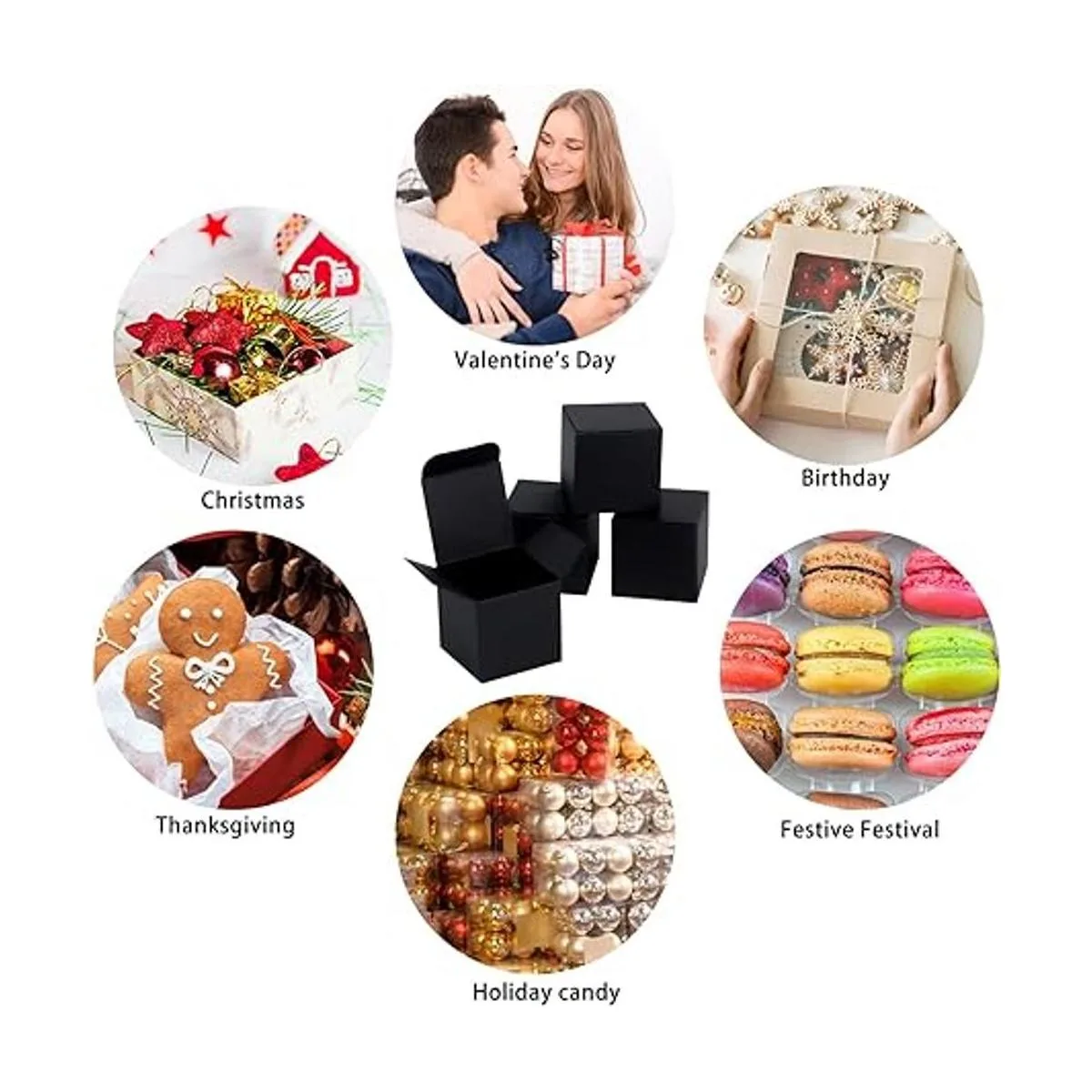 NIGNYA Cajas de regalo negras de 2 x 2 pulgadas paquete_5