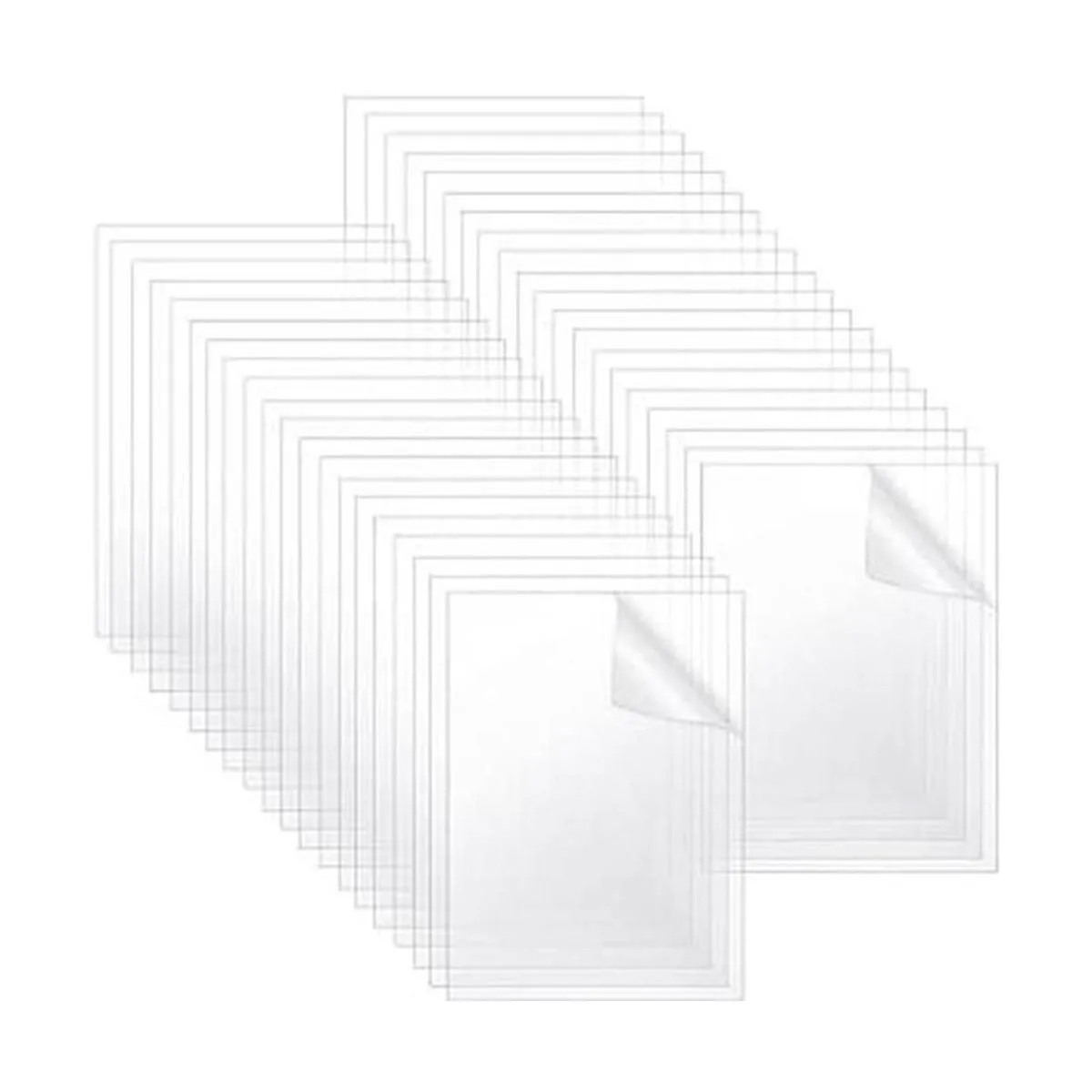 40 hojas de acrílico de plástico transparente con papel_1