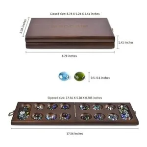 AMEROUS Juego de mesa Mancala de madera con 728 piedras_3