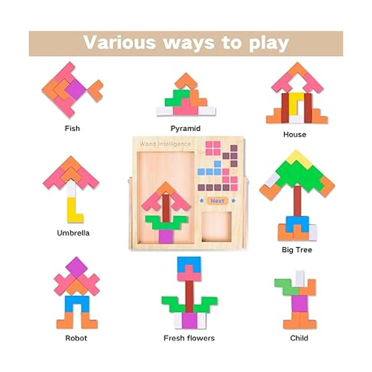 FFTROC Rompecabezas de madera para niños de 4 a 8 años 8_5