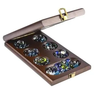 AMEROUS Juego de mesa Mancala de madera con 728 piedras_7