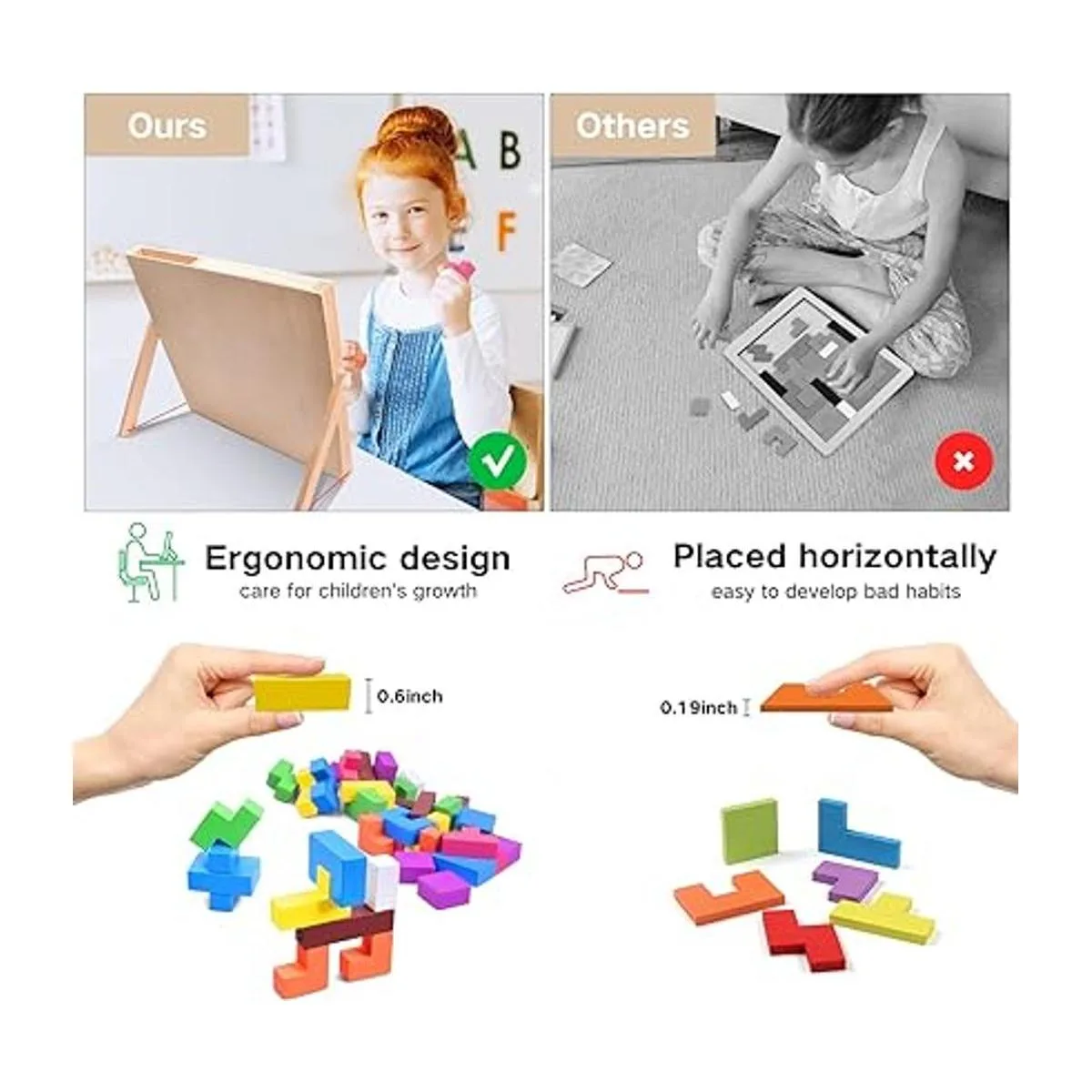 FFTROC Rompecabezas de madera para niños de 4 a 8 años 8_4