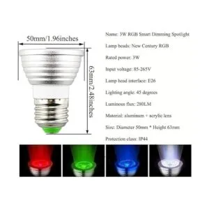 EBD Lighting 3 W RGBW bombillas LED 4 unidades RGB_2