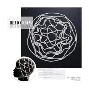 Fdesigner Crytsal Cadena de cabeza de plata tocados para_5