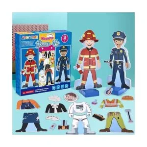 Atoylink Juego de muñecas magnéticas de madera juego de_3