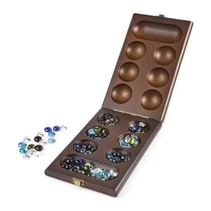 AMEROUS Juego de mesa Mancala de madera con 728 piedras_6
