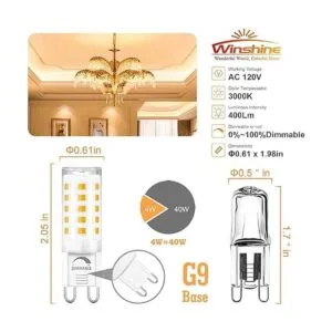 Winshine Paquete de 10 bombillas LED G9 regulables de_3