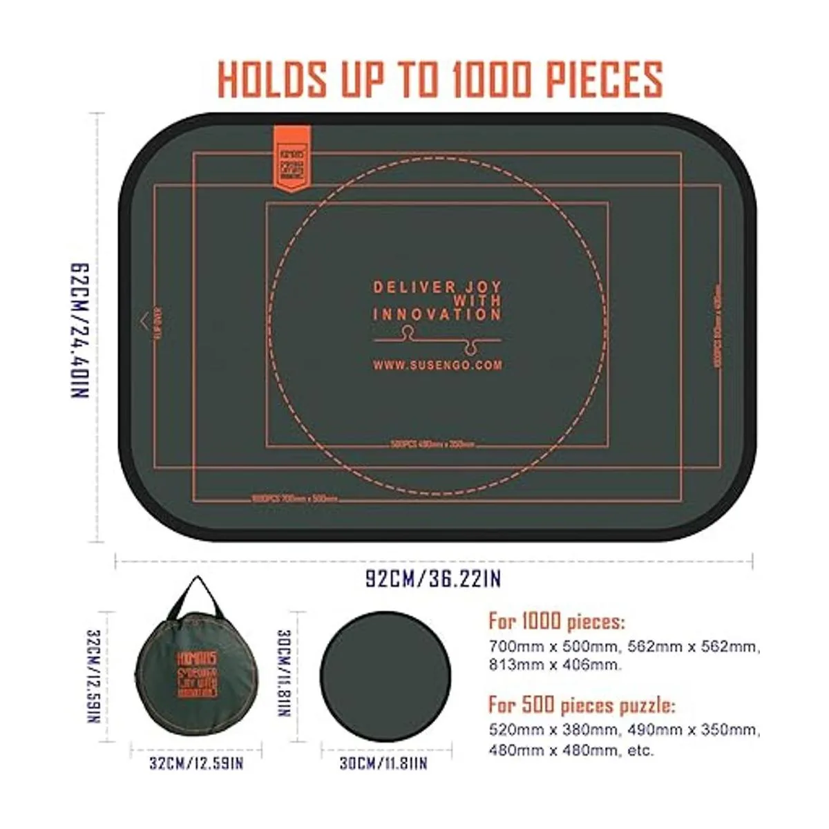 HXMARS Tablero de rompecabezas plegable tapete grande_3