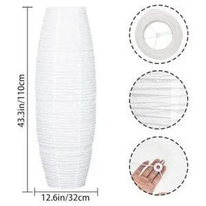FERCAISH Lámpara de pie de papel de arroz plegable y_2